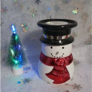 Snowman 3 wick candle holder Bath and Bodyworks